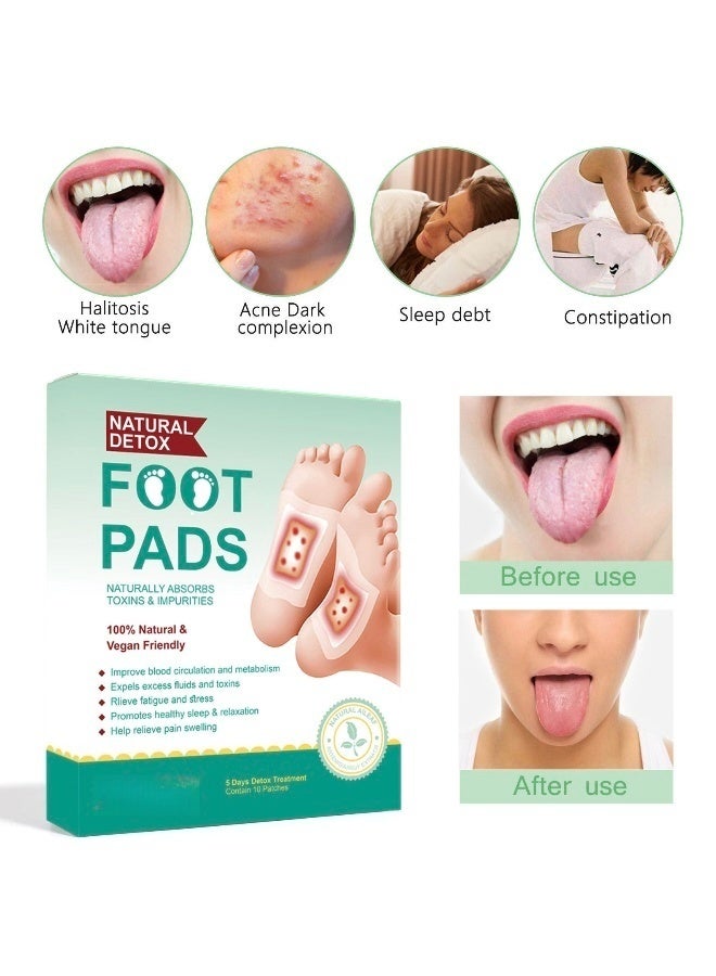 10 قطع من لصقات القدم للتطهير والتخلص من السموم لصقات القدم للتطهير العميق لصقات القدم للتخلص من السموم لتخفيف التوتر وتحسين النوم وتعزيز التمثيل الغذائي وتخفيف آلام العضلات وتحسين الدورة الدموية سهلة الاستخدام ومناسبة للرجال والنساء وكبار السن والأطفال - Image 4